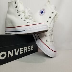 Converse Women's CTAS Wedge Platform Hi Tops Size 6 White A11908C NWT